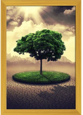 Save The Earth D1 Paper Poster Golden Frame | Top Acrylic Glass 13inch x 19inch (33cms x 48.3cms) Paper Print(19 inch X 13 inch, Framed)