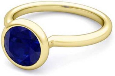 KUNDLI GEMS Blue Sapphire Ring Natural 7.00 carat Stone Neelam Precious Stone For Unisex Stone Sapphire Gold Plated Ring