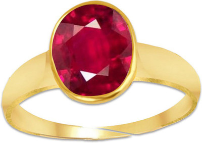 SRI VEDIC PRATISTHAN RUBY 7.25 RING Metal Ruby Gold Plated Ring
