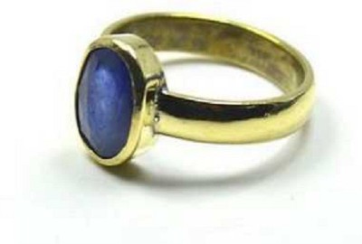 RATAN BAZAAR Blue Sapphire Ring Precious Stone 5.25 Neelam Stone Unheated & Untreated & Astrological Purpose For Unisex Stone Sapphire Gold Plated Ring