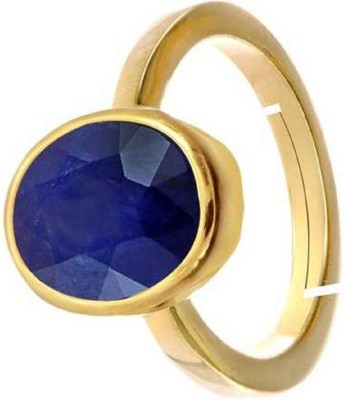 RATAN BAZAAR Blue Sapphire Ring Natural 7.00 carat Stone Neelam Precious Stone For Unisex Stone Sapphire Gold Plated Ring