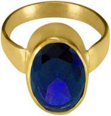 RATAN BAZAAR Blue Sapphire/Neelam Stone ring 6.25 carat stone Original Effective Good Quality Lab Certified & Astrological Purpose For unisex Stone Sapphire Gold Plated Ring