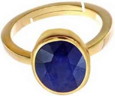 RATAN BAZAAR Blue sapphire ring natural 6.25 ratti Neelam Stone Unheated & Untreated Stone Good Quality & Astrological Purpose For Unisex Stone Sapphire Gold Plated Ring