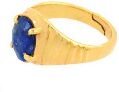 KUNDLI GEMS Blue Sapphire Stone Ring Natural 5.25 ratti Precious Stone Good quality Lab Certified stone Astrological For Unisex Stone Sapphire Gold Plated Ring