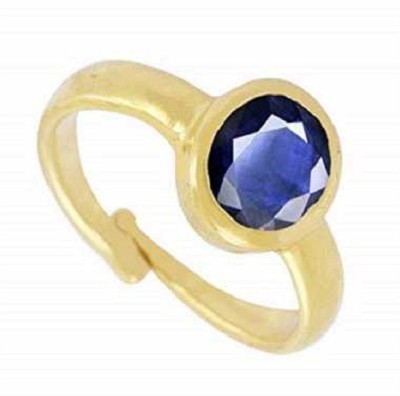 RATAN BAZAAR Blue sapphire ring natural 6.25 ratti Neelam Stone Unheated & Untreated Stone Good Quality & Astrological Purpose For Unisex Stone Sapphire Gold Plated Ring