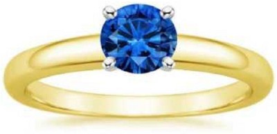 KUNDLI GEMS Blue Sapphire Stone Ring Natural Stone 5.5 ratti Certified Precious Stone Astrological Purpose For Women & Men Stone Sapphire Gold Plated Ring