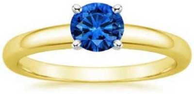 RATAN BAZAAR Blue Sapphire Stone Ring Natural Stone 5.5 ratti Certified Precious Stone Astrological Purpose For Women & Men Stone Sapphire Gold Plated Ring