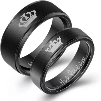 Heer Collection Her King His Queen Couple Ring Stainless Steel Titanium Plated Ring