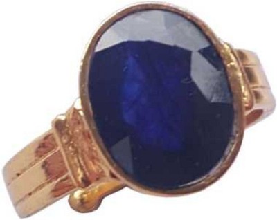 RATAN BAZAAR Blue Sapphire Stone Ring Natural 5.25 ratti Precious Stone Good quality Lab Certified stone Astrological For Unisex Stone Sapphire Gold Plated Ring