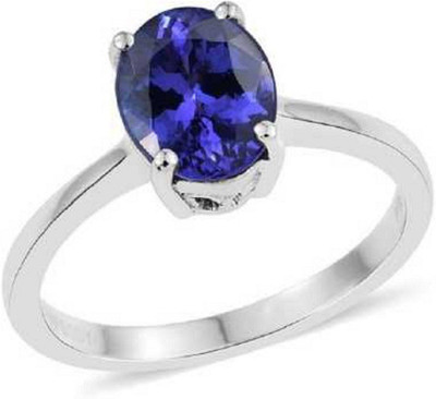 RATAN BAZAAR Blue Sapphire Stone ring Original 6.75 carat Precious stone Neelam Unheated Untreated Certified For Unisex Stone Sapphire Silver Plated Ring