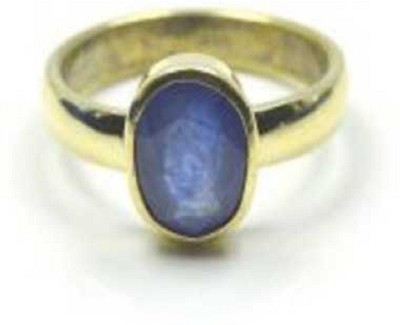 RATAN BAZAAR Blue Sapphire Stone Ring Natural Neelam 5.25 carat Stone Effective Original Certified & Astrological Purpose stone For Unisex Stone Sapphire Gold Plated Ring