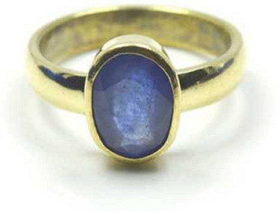 KUNDLI GEMS Blue Sapphire Stone NeelamNeelima 7.75 ratti Stone Good Quality Astrological Certified Stone For Unisex Stone Sapphire Gold Plated Ring
