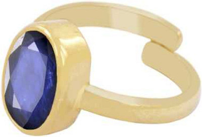 RATAN BAZAAR Blue Sapphire Ring Natural 6.25 ratti Neelam Stone Unheated & Untreated Stone Good Quality & Astrological Purpose For Unisex Stone Sapphire Gold Plated Ring