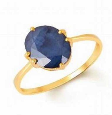 RATAN BAZAAR Blue Sapphire Ring Natural 7.00 carat Stone Neelam Precious Stone For Unisex Stone Sapphire Gold Plated Ring