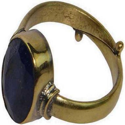 KUNDLI GEMS Blue Sapphire stone ring Original 6.25 ratti Neelam/neeli Stone Astrological Purpose Certified Precious Stone For Men & Women Stone Sapphire Gold Plated Ring