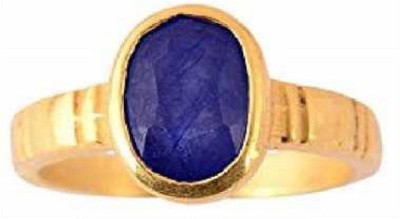 RATAN BAZAAR Blue Sapphire Stone Ring Natural 5.25 ratti Precious Stone Good quality Lab Certified stone Astrological For Unisex Stone Sapphire Gold Plated Ring