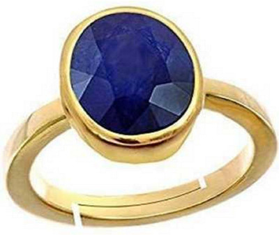 RATAN BAZAAR Blue Sapphire/Neelam 5.5 carat stone Ring Certified Stone Good Quality & Astrological Purpose For Men & Women Stone Sapphire Gold Plated Ring