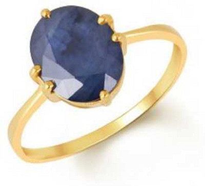 KUNDLI GEMS Blue Sapphire Ring Precious Stone 5.25 Neelam Stone Unheated & Untreated & Astrological Purpose For Unisex Stone Sapphire Gold Plated Ring