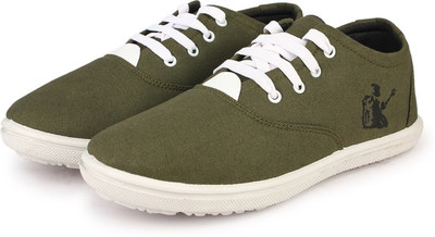 Kzaara Canvas Shoes For Men(Green , 6)