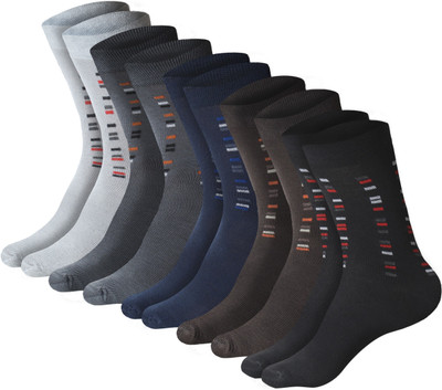 VIPUN Men Printed Mid-Calf/Crew(Pack of 5)