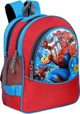 bayo Spiderman Red 30 Liter 16 ×12 inch Pre-School 31cm For Nursery (LKG/UKG/1st std) Boys School Bag Waterproof School Bag(Red, 30 L)