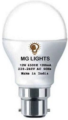 mg lights 12 W Basic Standard B22 LED Bulb(White)