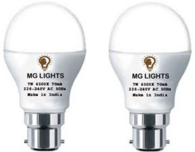 mg lights 7 W Standard B22 LED Bulb(White, Pack of 2)