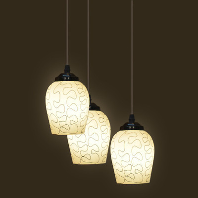 Somil Pendants Ceiling Hanging Lamp Light Of 3 , 31X31X71 CM. Chandelier Ceiling Lamp(White, Black)