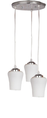 Somil Designer Triple Glass Lamp , 34X34X80 CM. Chandelier Ceiling Lamp(White)