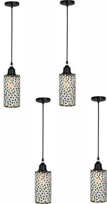 1st Time Hand Decorative Mozac Pendant Hanging Ceiling Lamp Light Ornamented With Chips & Beads For Magical Lighting (Set Of Four)AR-34 Pendants Ceiling Lamp(Multicolor)