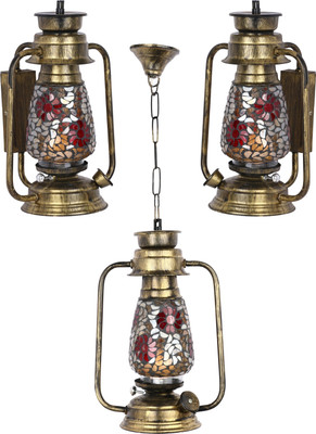 1st Time Designer Lantern Lamp Pendant And Hanging Combo Decorative With Colorful Chips & Beads A Match Of Trading And Traditional G14 Pendants Ceiling Lamp(Multicolor)