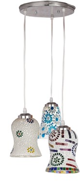 Somil Triple Glass Lamp Shade Hanging Ceiling , 34X34X80 CM. Chandelier Ceiling Lamp(Multicolor)