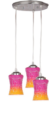 1st Time Designer Pendant Hanging Ceiling Lamp With Three Hanging Decorative Glass And All Fitting And Fixture (Bulbe Not Include) No xc16 Pendants Ceiling Lamp(Multicolor)