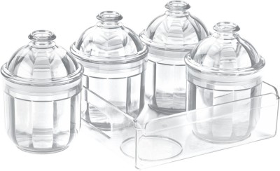 Trueware Plastic Cookie Jar  - 500 ml, 500 ml, 500 ml, 500 ml(Pack of 5, Clear)