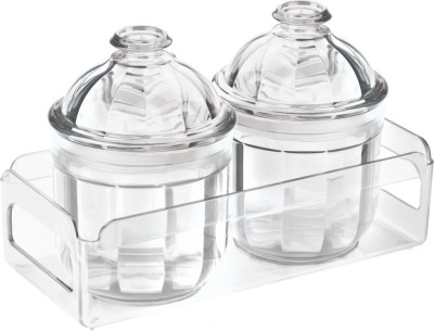 Trueware Plastic Cookie Jar  - 500 ml, 500 ml(Pack of 3, Clear)