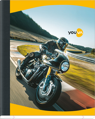 NAVNEET Youva Tight Bound 15.5x18.8 cm Single Line Regular Note Book Single Line 76 Pages(Multicolor, Pack of 12)
