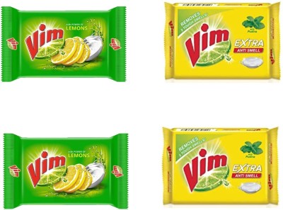 Vim Best ever Power bar 300g each (2) + Extra Anti smell Dishwash Bar 250g each ( 2) Dishwash Bar(4 x 275 g)