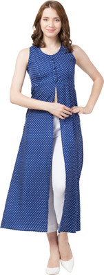 ADDICTED ATTIRE Women A-line Dark Blue Maxi/Full Length Dress