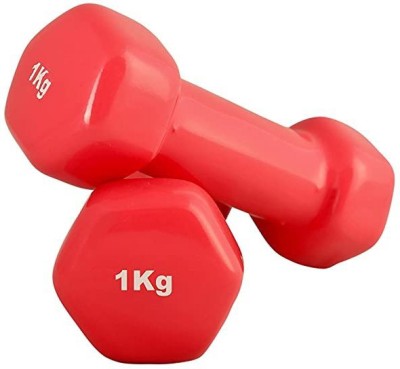 LCARNO Vinyl Coated Dumbbells - Highly Durable Hexagon Dumbbells Fixed Weight Dumbbell Fixed Weight Dumbbell(1 kg)