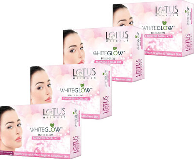 LOTUS Herbals WhiteGlow Insta Glow Fairness Facial Kit _ 40g ( Pack Of 4 )(4 x 40 g)
