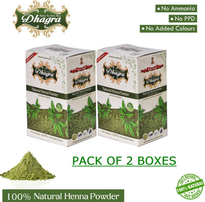dhagra's Natural Henna Powder - Pack Of 2 Boxes(200 g)
