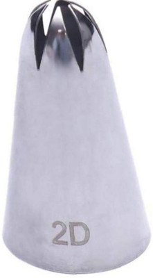 Bake world Icing nozzle-2D Steel Quick Flower Icing Nozzle(Silver Pack of 1)