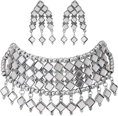 PANKSHRI ENTERPRISE Metal Silver Jewellery Set(Pack of 1)