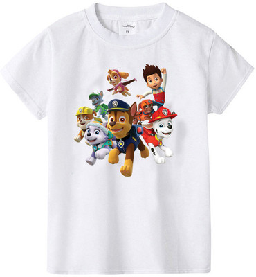 inkwale Boys & Girls Printed Polyester Regular T Shirt(White, Pack of 1)