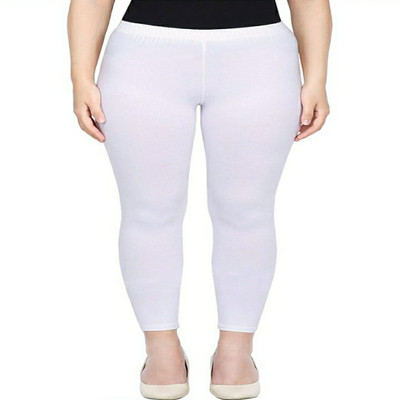 nice wonder Ankle Length  Western Wear Legging(White, Solid)