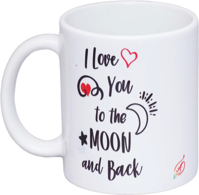 Alexus I Love You To The Moon And Back Ceramic Coffee Mug(350 ml)