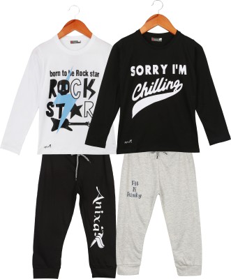 ANIXA Boys Printed Multicolor Top & Pyjama Set