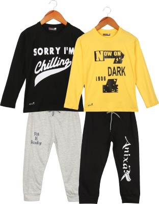Trendy World Boys Printed Multicolor Top & Pyjama Set