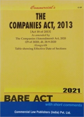 The Companies (Company) Act, 2013 - Bare Act 2021 Commercial(Paperback, COMMERCIAL)