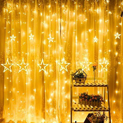 A one creations 138 LEDs 2.6 m Yellow Flickering Star Rice Lights(Pack of 1)
